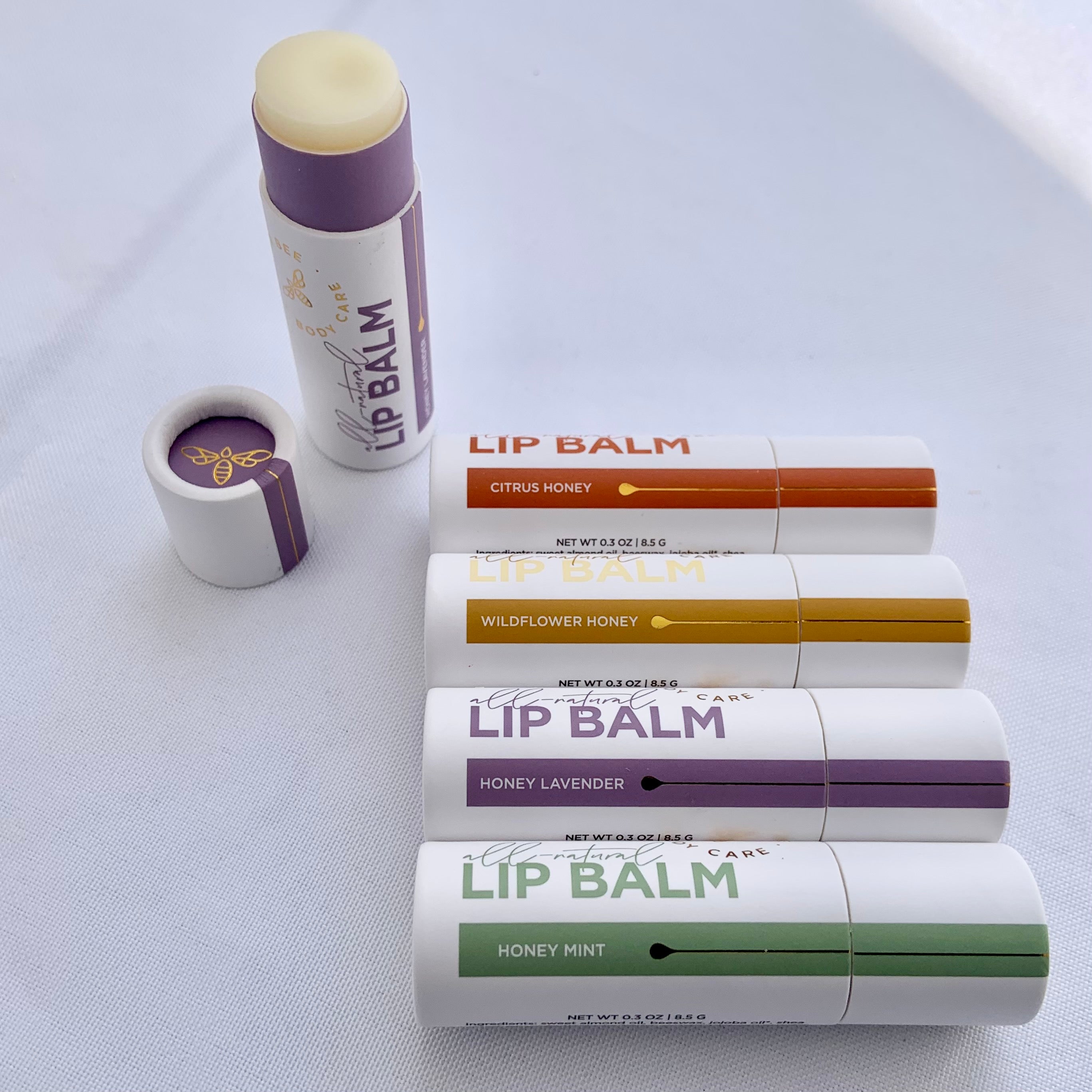 Lip Bee Balm- Fragrance Free (.2 oz.) All Natural - beeswax